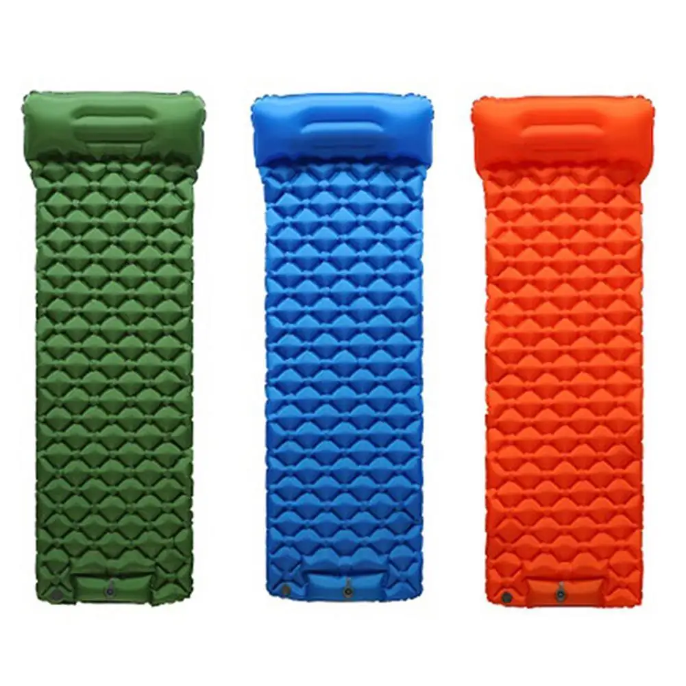 

Inflatable Sleeping Pad Diamond Cushion With Pillow Camping Air Mattresses Outdoor Mat Furniture Bed Ultralight Cushion Hiking