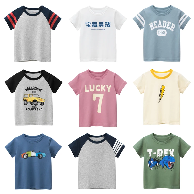 Футболки с героями мультфильмов для мальчиков 2022New Детская летняя футболка