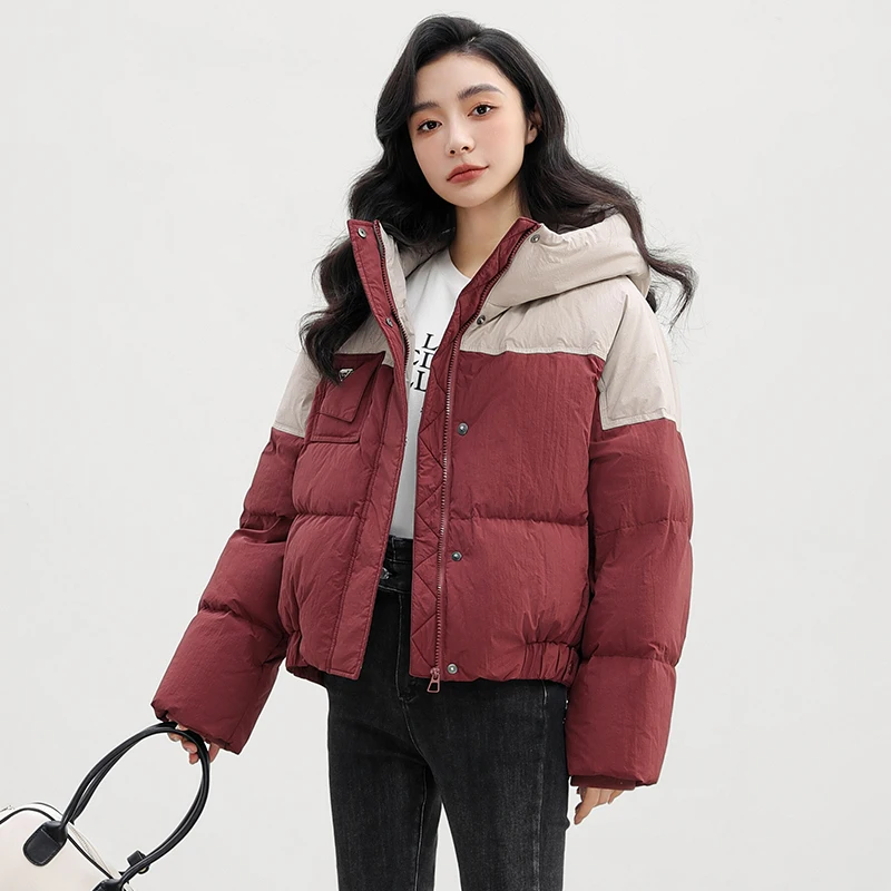 

Американская куртка-бомбер черного цвета с капюшоном, женская утепленная хлопковая парка, пальто, корейский стиль, элегантная женская Повседневная зимняя одежда