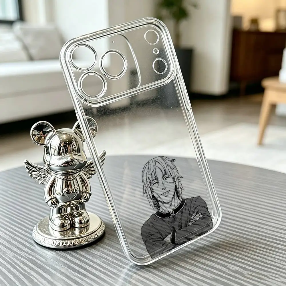 Прозрачный чехол для телефона с изображением аниме Black V-Vinland Saga для iPhone 17 16 15 14 13 12 11 Mini Pro Max Plus (art.: 3920dbcf2d7fc) - 3920dbcf2d7fc