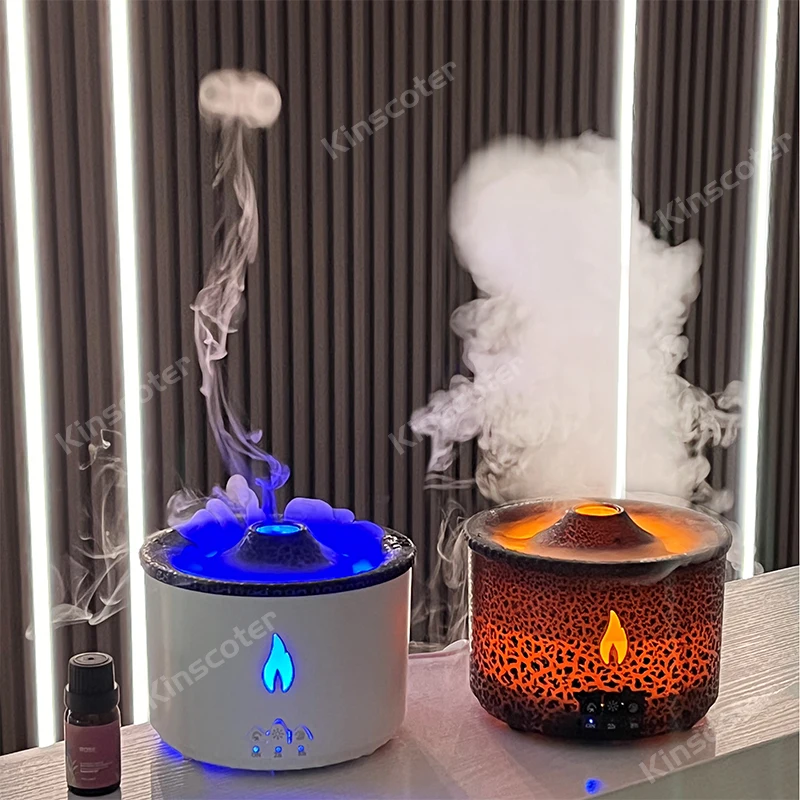 360ml Volcanic Flame Aroma Oil Diffuser Jellyfish Smoke Ring Air Humidifier Ultrasonic Atomizing Sprayer As Christmas Gift 360ml Volcanic Flame Aroma Oil Diffuser Jellyfish Smoke Ring Air Humidifier Ultrasonic Atomizing Sprayer As Christmas Gift
