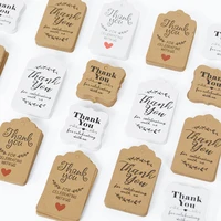 100pcslot thank you kraft paper gift tags with hemp ropes hang tag labels for wedding birthday party baby shower decor supplies