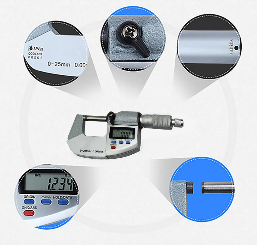 Высококачественный цифровой микрометр 0-25-50-75-0 001 мм водонепроницаемый внешний IP65