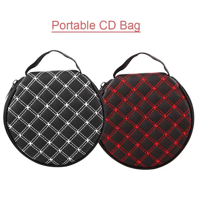

Portable Durable CD DVD Bags Leather Storage Case 20 Capacity Protective CD Holder with Zipper for Car Home