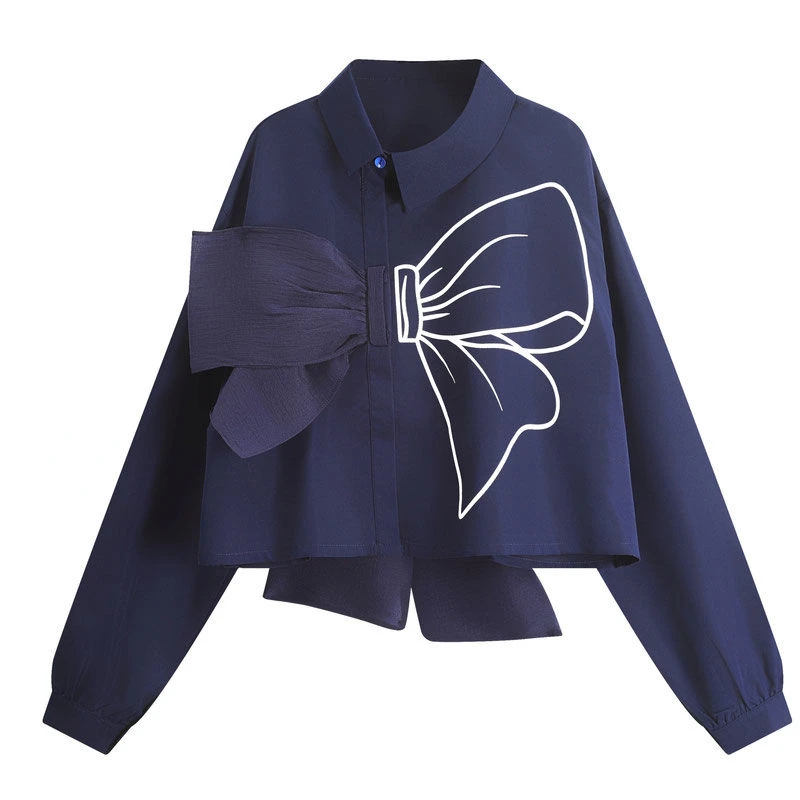 Блузка женская оверсайз в стиле пэчворк милый свободный однобортный Топ с