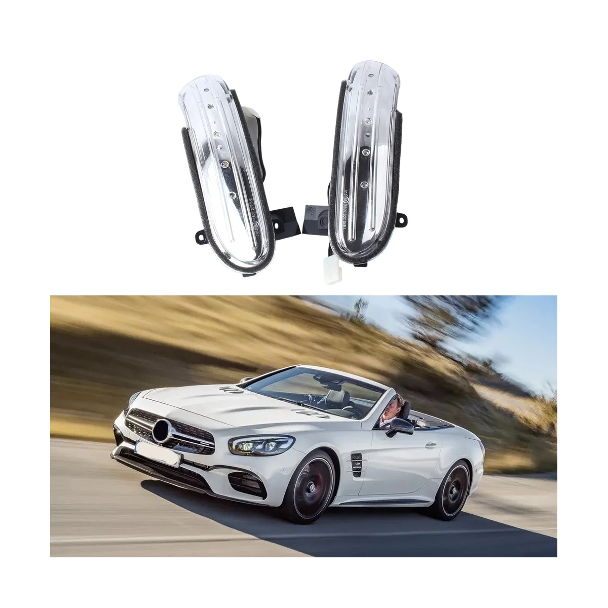 

Dynamic LED Sequential Blinker Mirror Turn Light Signal Lamp for Mercedes Benz SLK-Class R171 SL-Class R230 2008-2011