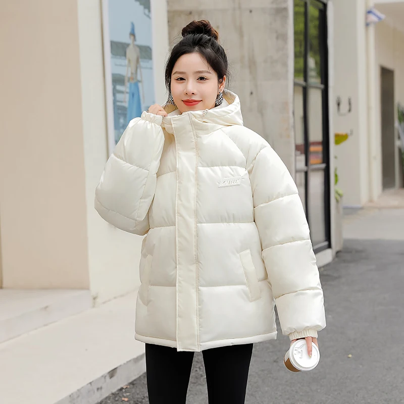 

Women Warm Down Padded Jacket 222 New Winter Short Bread Clothing Female Parka Fashion Thicke Loose Hooded Down Cotton Jacket