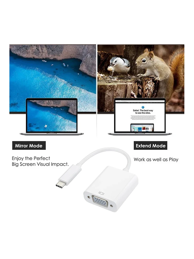 Адаптер типа C к VGA видеоконвертер USB 3 1 1080P FHD для Macbook 12-дюймовая Chromebook Pixel Lumia 950XL