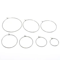 50pcslot 316 stainless steel big circle wire hoops loop earrings dangle earring jewelry making findings accessories hand made