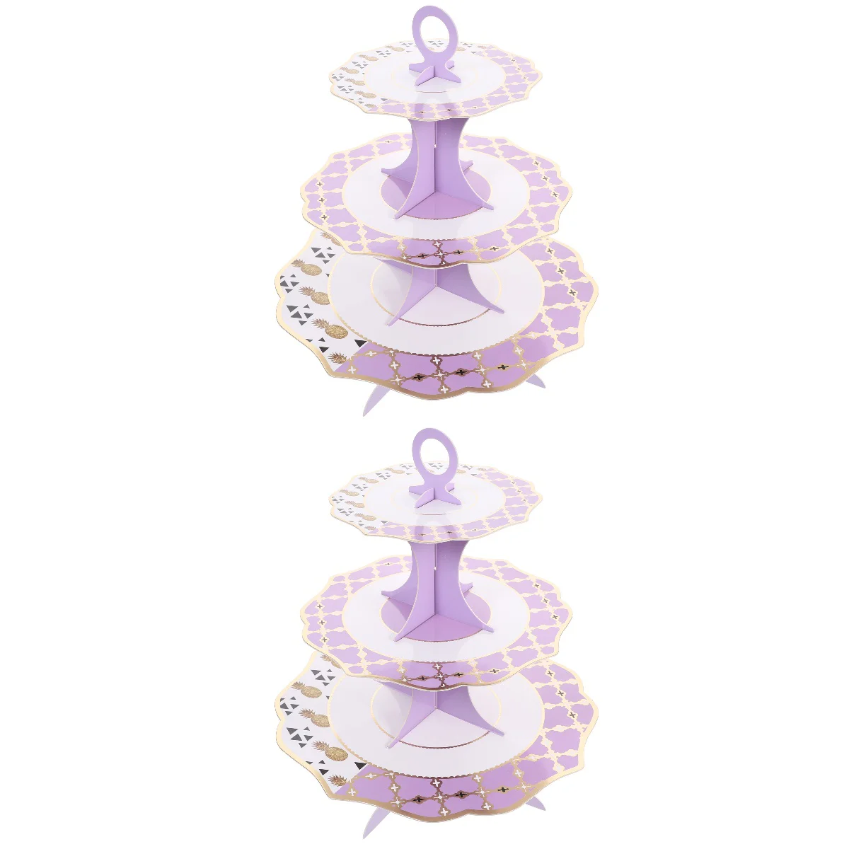 

2pcs Cake Holder 3 Tiered Cake Stand Decorative Cupcake Stand Accessory
