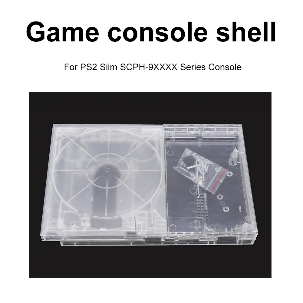 

Replacement Transparent Flip Top PS2 Shell PS2 Case Compatible Playstation 2 Slim 9XXXX 7XXXX Series Consoles