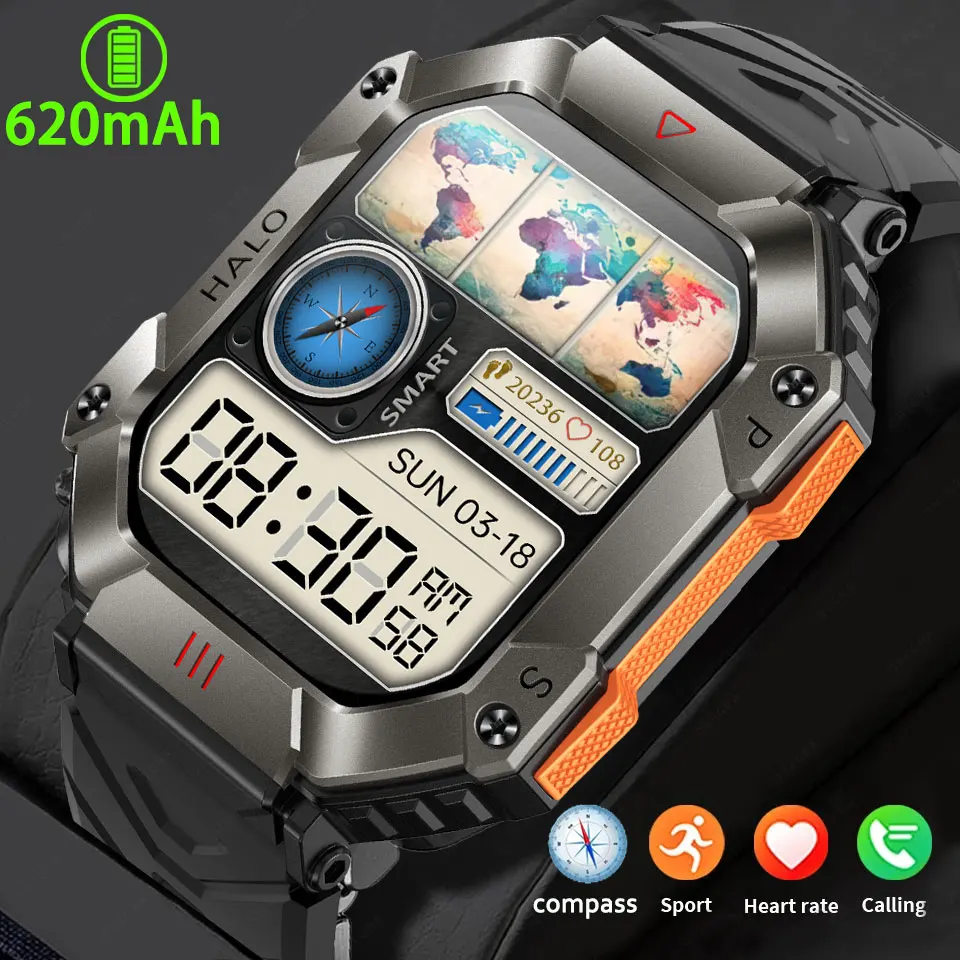 New Military Smart Watch Men IP67 Waterproof 620mAh Battery 