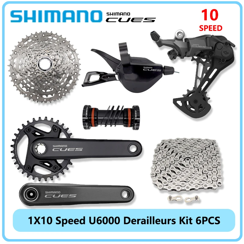 

SHIMANO CUES 1X10 Speed Derailleur Groupset for MTB Bike FC-U6000-1 Crankset BB-M501 Bottom U6000 Derailleurs Kit Bicycle Parts