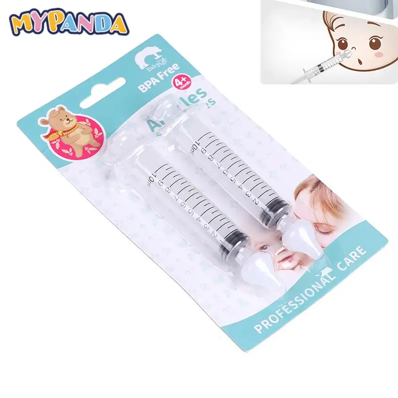 

2 Pcs Baby Nose Clean Needle Tube Infant Baby Care Nasal Aspirator Cleaner 10ML Baby Rhinitis Nasal Washer