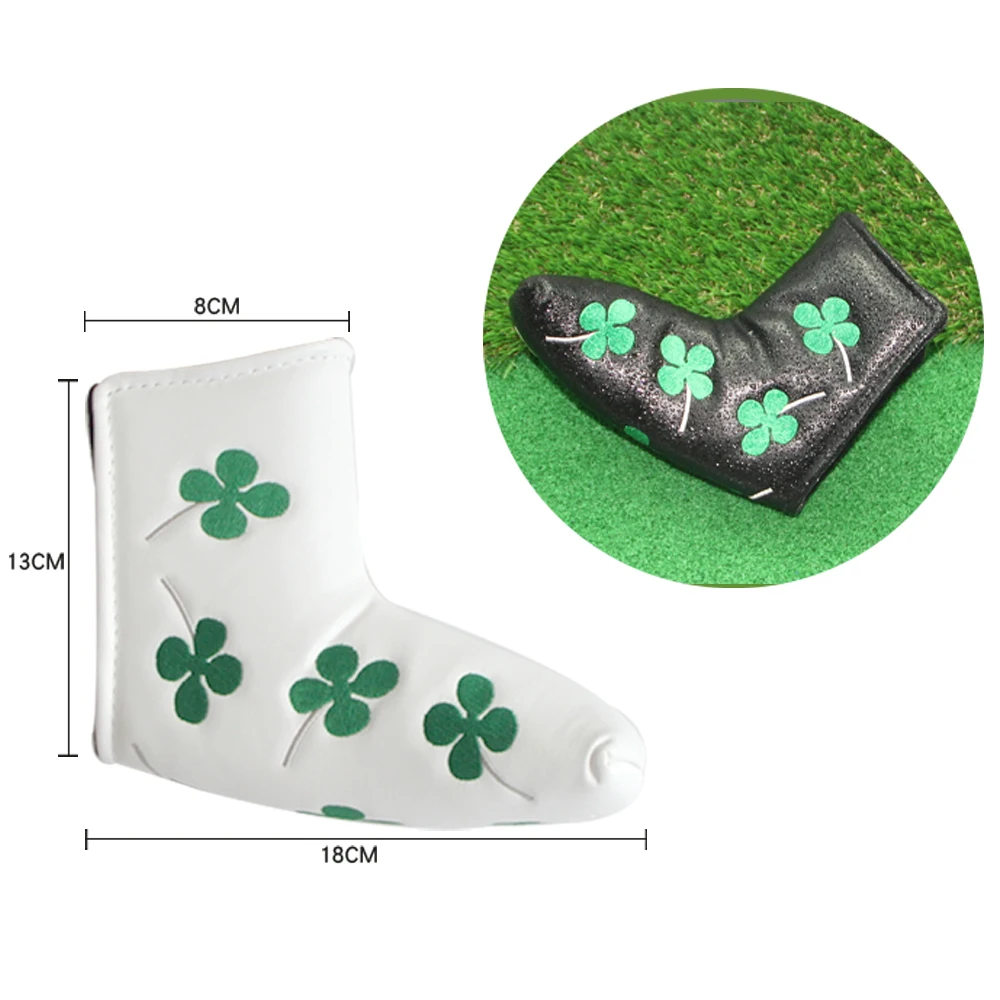GLOOF White зеленый трилистник Lucky Clover Putter Head Cover Four Leaf Headcover |