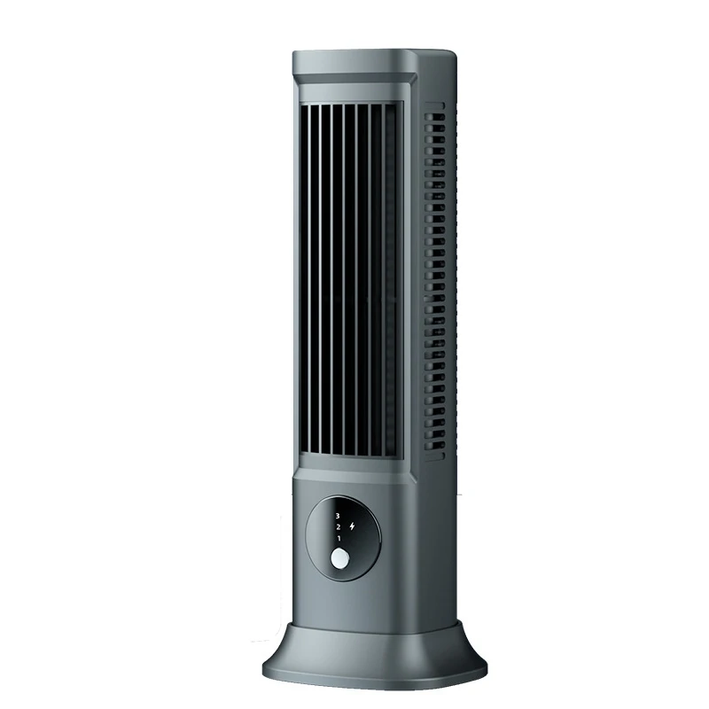 

Desktop Bladeless Fan Silent Table Tower Fan Portable Air Conditioner USB Rechargeable 3 Speeds (Black)