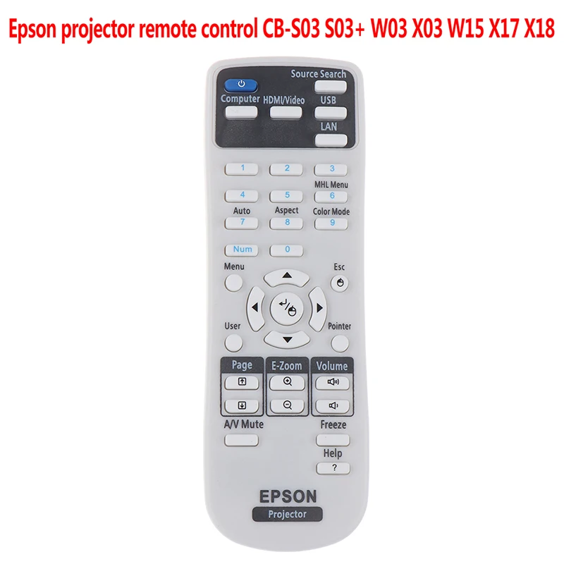 Проектор Epson с дистанционным управлением, оригинальная версия, модель S03 + W03 X03 W15 X17 X18, 1 шт.