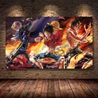 Аниме цельный плакат Луффи Зоро Эйс холст живопись роспись Гостиная Спальня домашнее настенное украшение