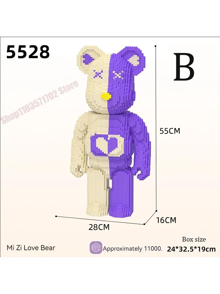 Конструктор Bearbrick микрочастицы любовь медведь наноблоки MOC мини-животные