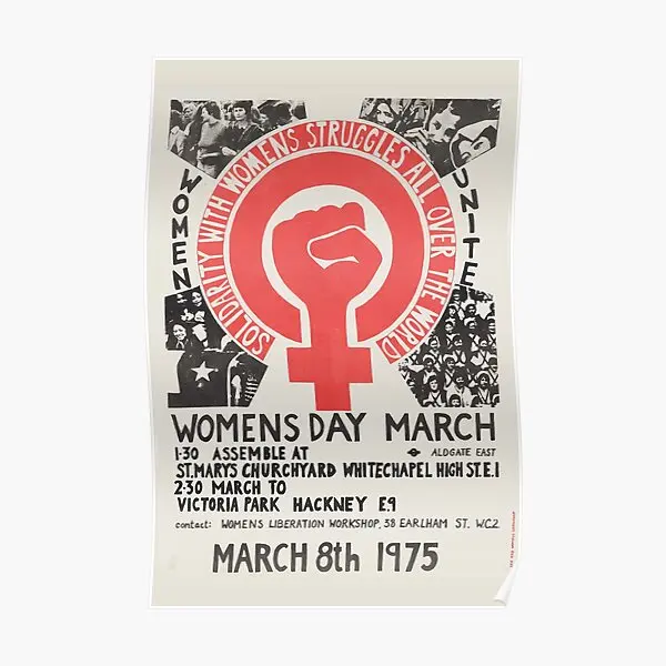 

Women Is Day March 1975 Poster Wall Vintage Mural Picture Decor Painting Print Art Funny Room Modern Decoration Home No Frame