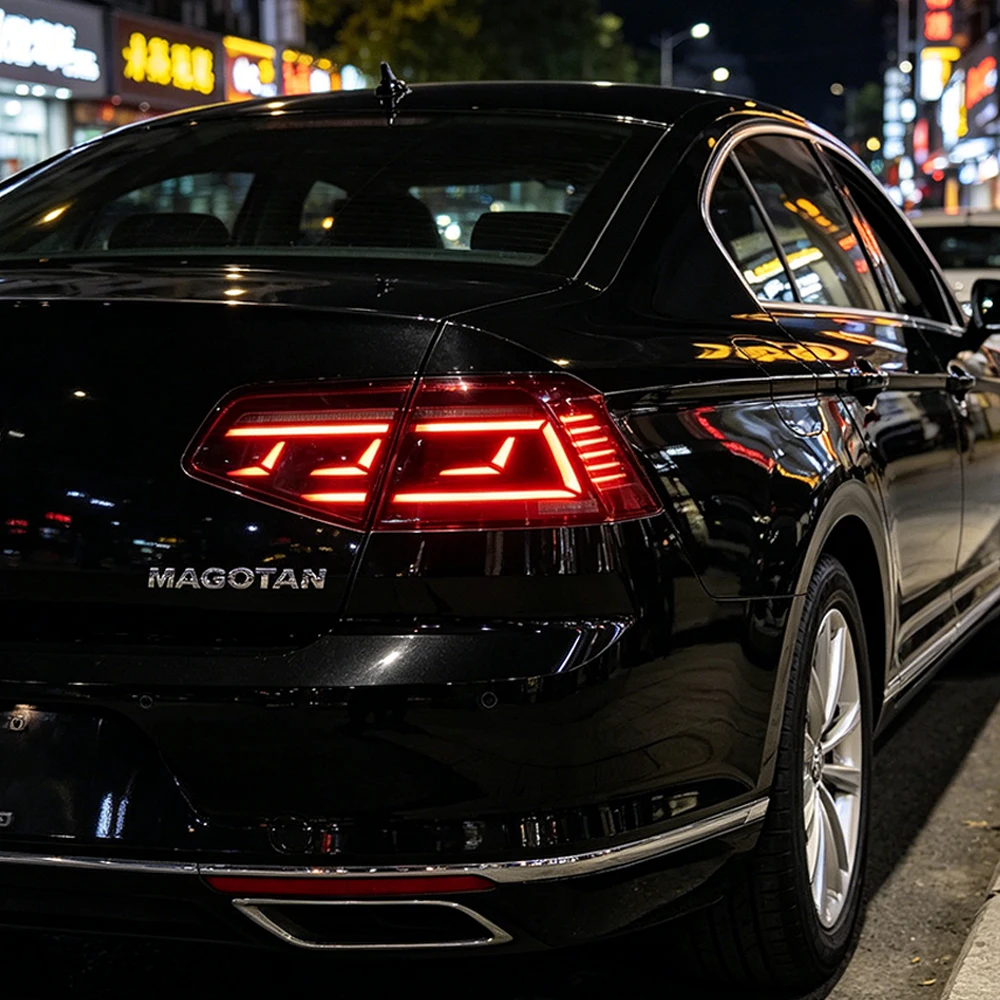 Фото Для VW Passat B8 Magotan 2016-2019: Новые задние фонари в сборе, обновленный стиль, динамический сигнал поворота, светодиодные аксессуары №1
