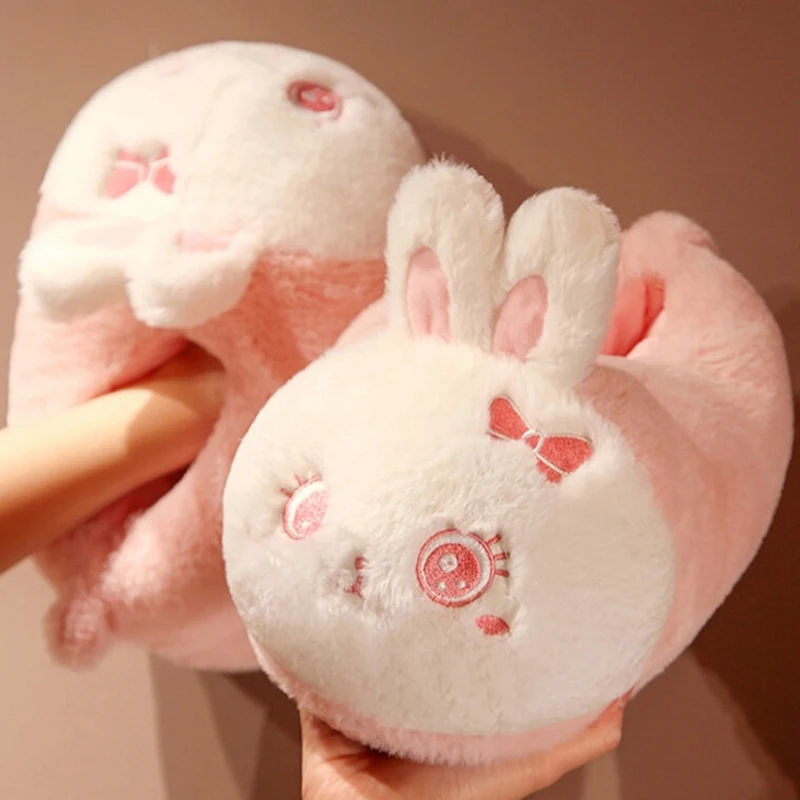 

Cute Cartoon Animals Design All Inclusive In WinterHome Slippers Adult Lady Plush Head Silent Indoor Floor Women Fun Slippers