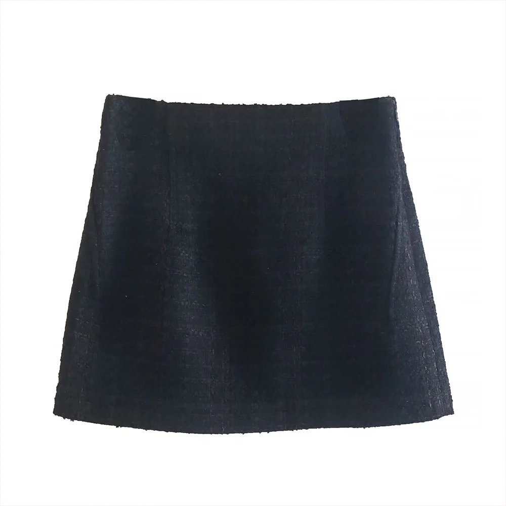 

Женская короткая текстурированная юбка DiYiG, повседневная трапециевидная мини-юбка с высокой талией и боковой молнией, 2022