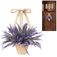 lavender basket wreath summer welcome front door wreaths farmhouse flower garland for festival celebration front door wall
