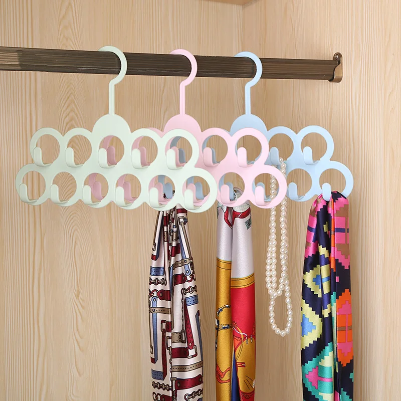 

Multi-hook Support Hangers with 11 Small Hooks for Bags Scarves Keys Multifunction Plastic Rack Bathroom Storage Organizer