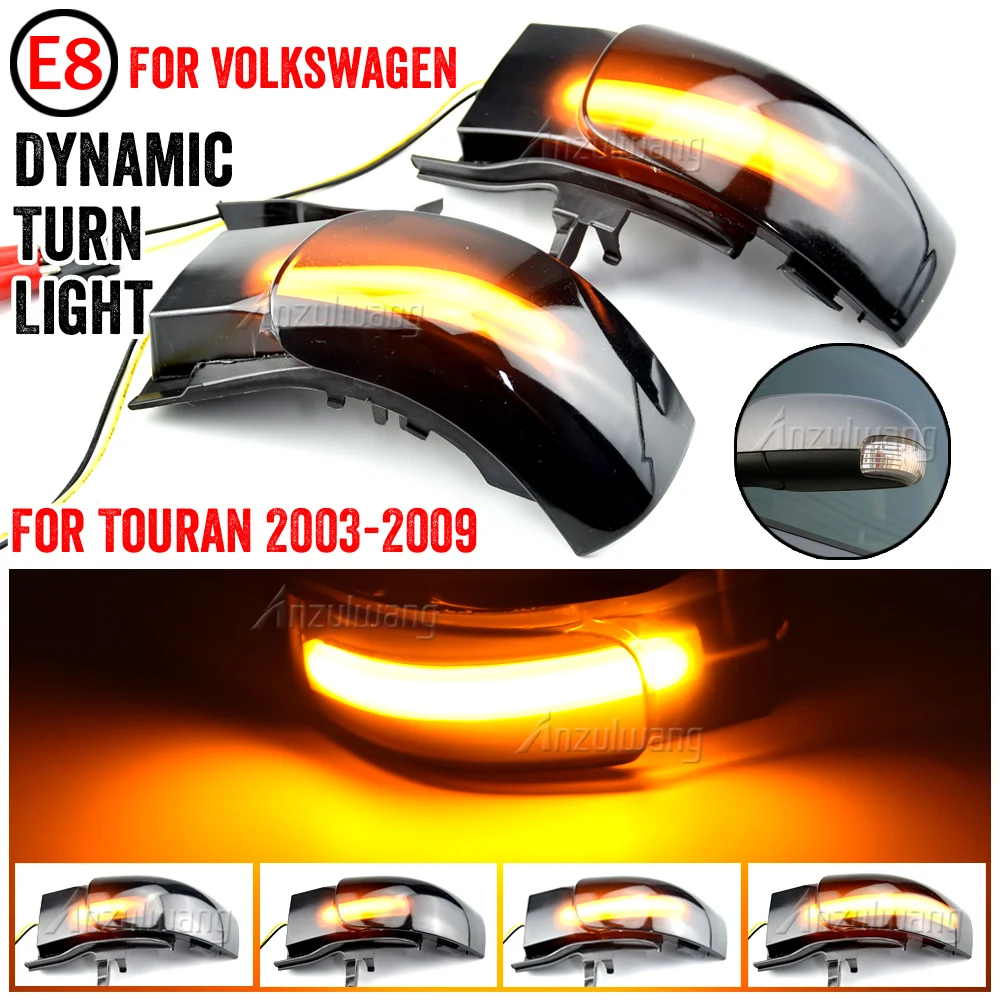 

For VW Volkswagen Touran 2003-2009 Car LED Dynamic Turn Signal Light Side Wing Rearview Mirror Sequential Indicator Blinker Lamp