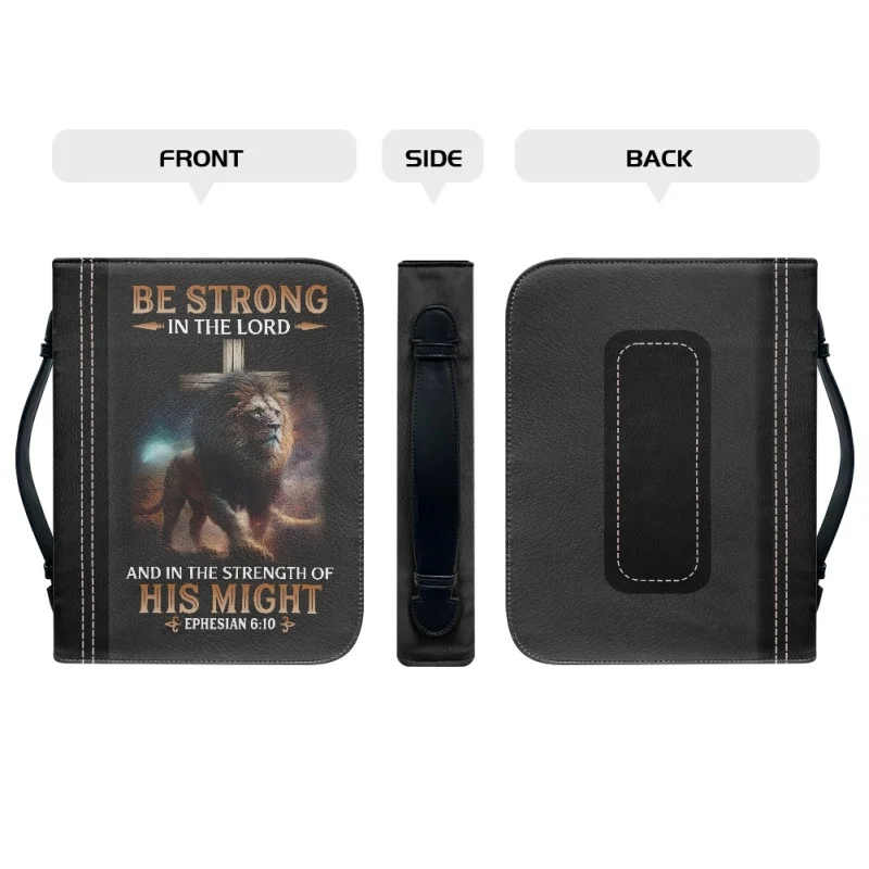 Hot Customized Luxury PU Leather Bible Cover Case Handbag For Women Storage Study Book Holy Boxes Zippered Bags Paquete Bíblico