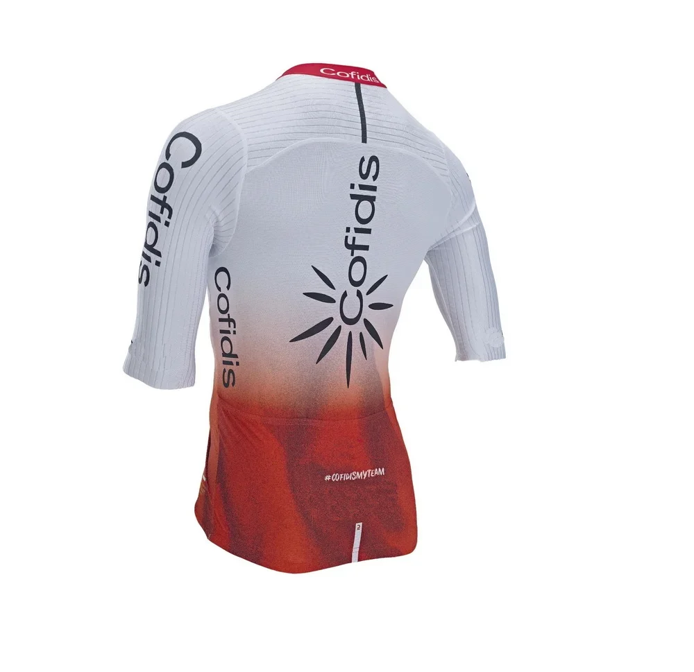 Велосипедная футболка COFIDIS Team TDF с коротким рукавом и шортами-комбинезоном