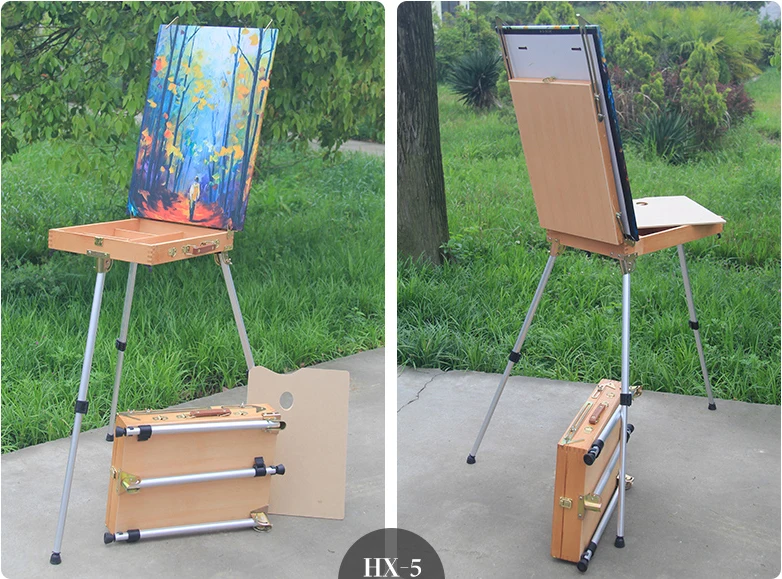 Tanie Drewniane Sztalugi Przenośny Składany Stół Sztalugi Do Rysowania Farby Olejnej Stopu Aluminium Malowanie Szkicu Sztalugi Dla Artysty Dostaw Sztuki