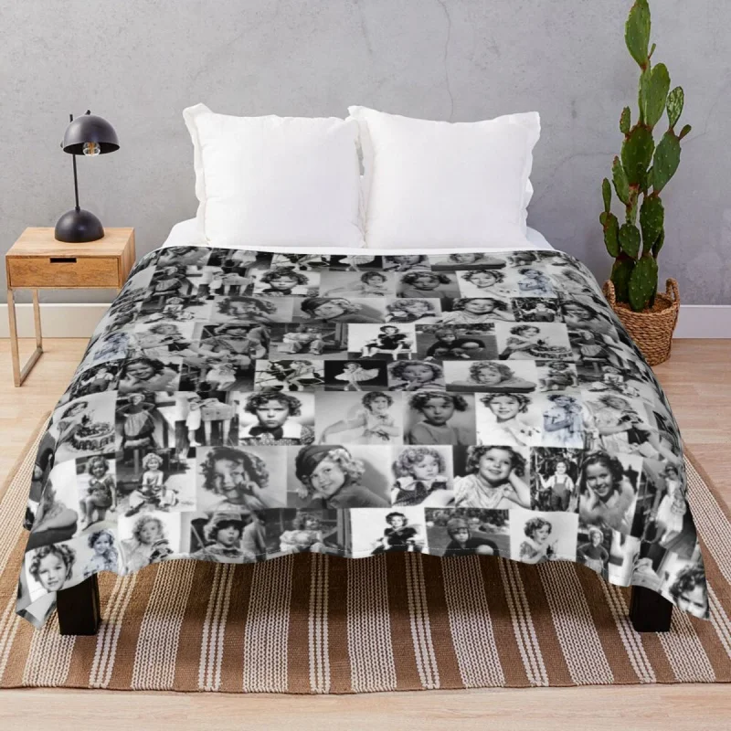 

Shirley Temple Collage Thick Blankets Fce Summer Ultra-Soft Throw Thick Blanket for Bed Home Cou Camp Office