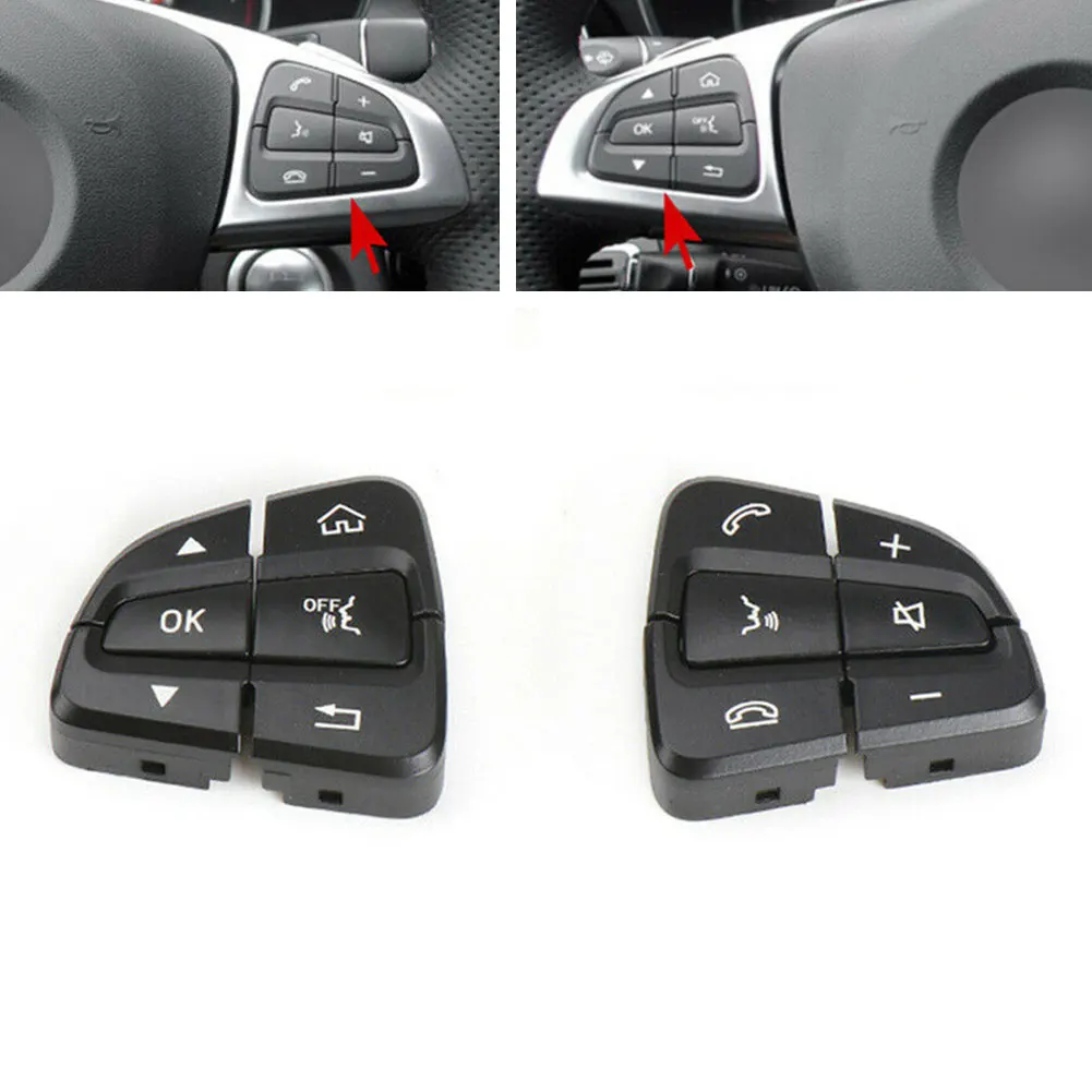 

1 Pair Black Steering Wheel Switch Button Cover Repair Kit For Benz 2014-2018 W205 C Multi Function Steering Cover A0999050200