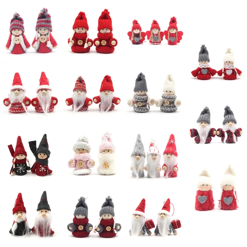 

Мини-набор украшений для рождественской елки, 2 шт., маленькие милые куклы, домашний декор для рождественских праздников, идея,