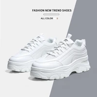 tophqws korean fashion 2022 chunky sneakers women casual sports shoes spring summer breathable lace up female flat platform shoe