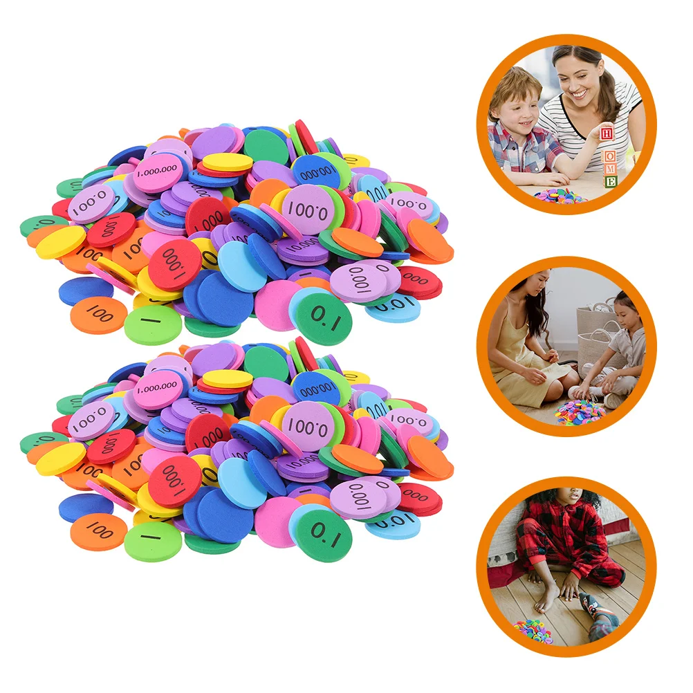

320 Pcs Digital Wafer Colored Place Value Disks Kit Math Learning Toy Kids Discs Number Round Toys Teaching Aids