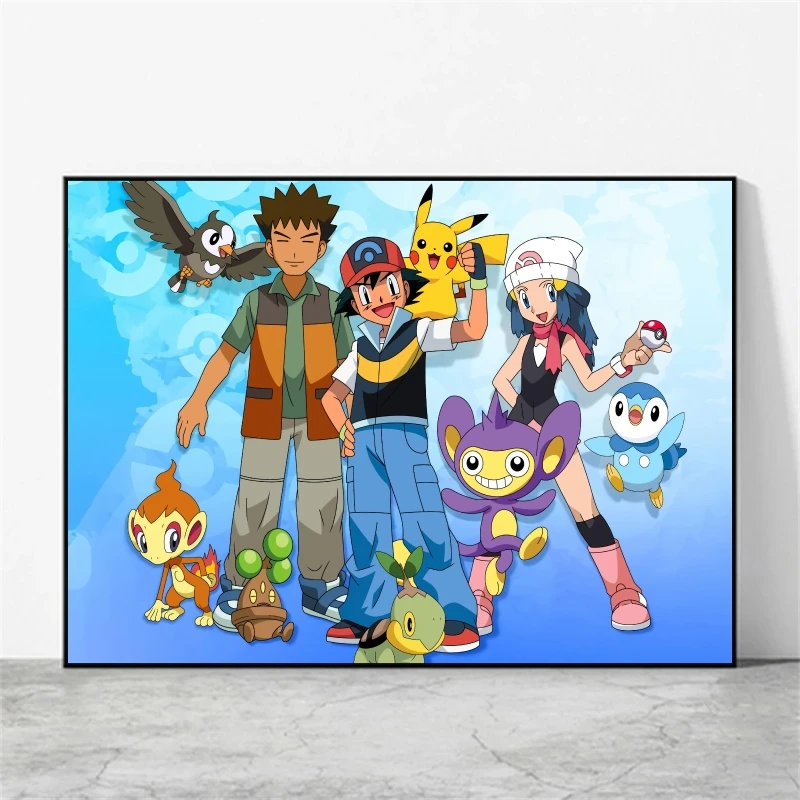 

Canvas Printing Pokemon Pikachu Poster Toys Living Room High Quality Art Friends Gifts Comics Pictures Prints and Prints Cartoon
