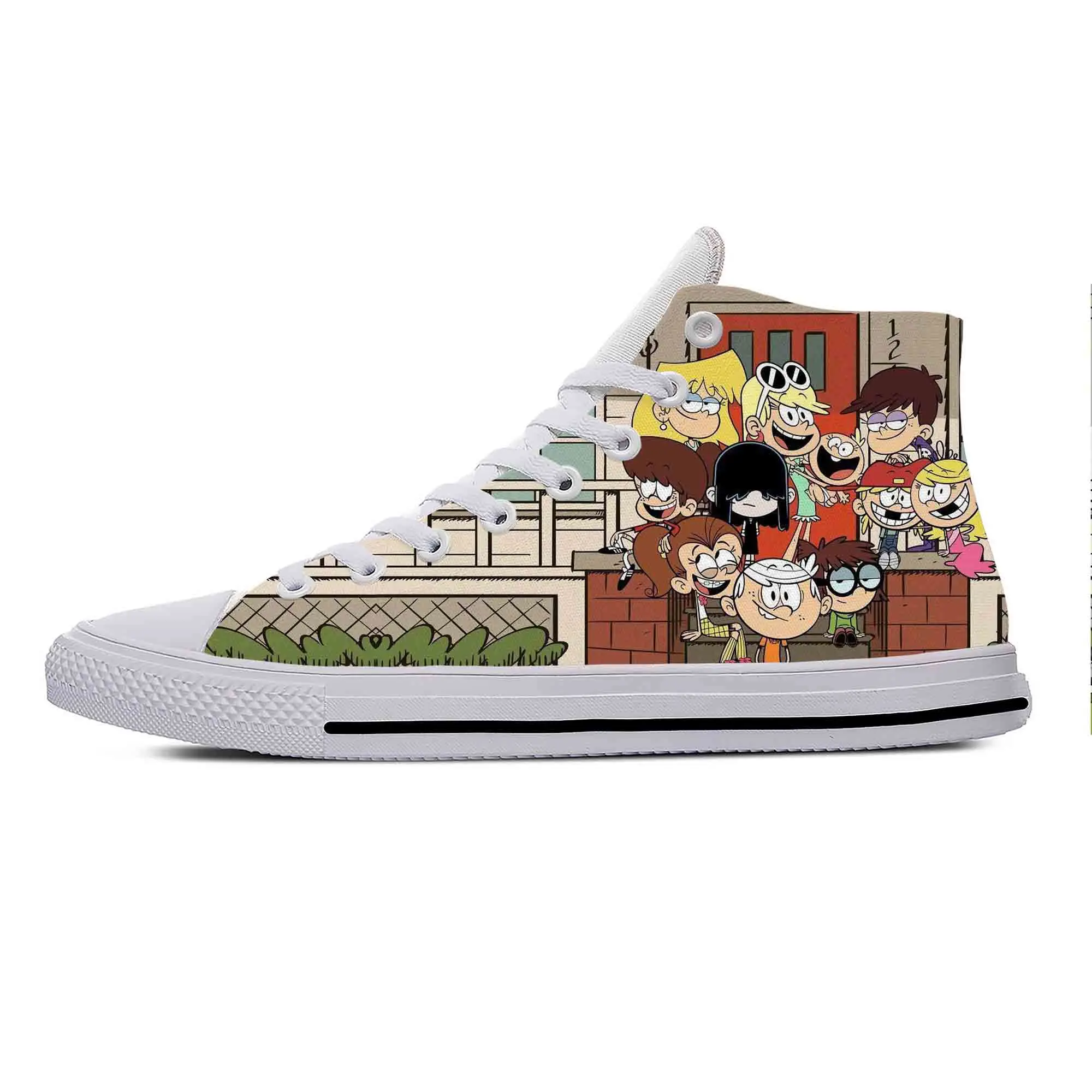 Loud House Anime Cartoon Manga Cool Funny Fashion Casual Cloth Shoes High Top Lightweight Breathable 3D Print Men Women Sneakers