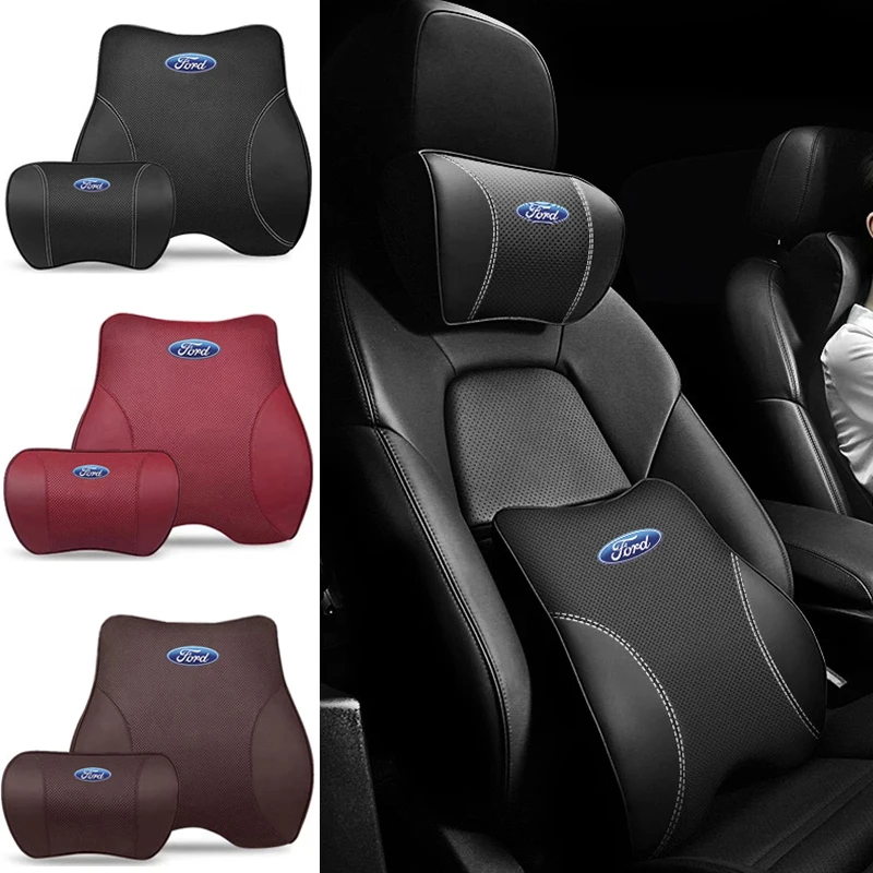 

Car Headrest Rest Lumbar Cushion Pillows for Ford 1 2 Focus Mustang Explorer Fusion Mondeo Edsel Escort Everest Expedition S Max