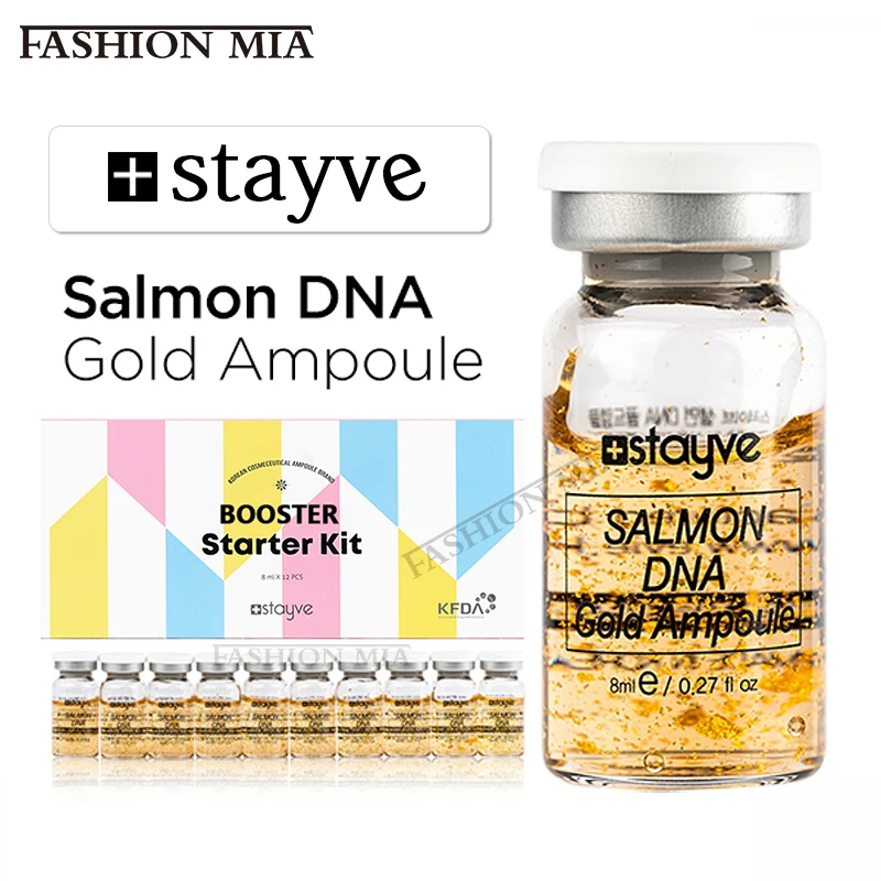 Stayve Salmon DNA Gold Ampoule BB Cream Glow Serum Dermawhite Whitening Skin Brightening Essence Facial Care Liquid Foundation