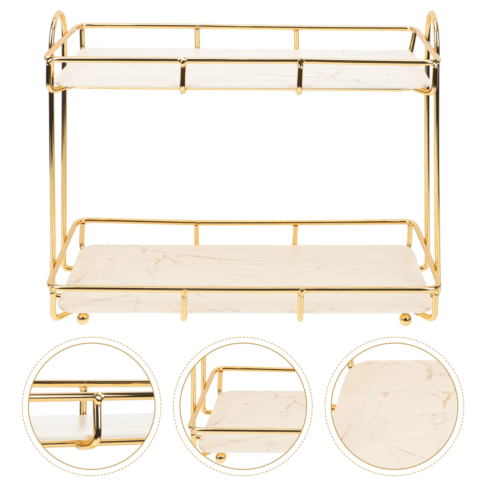 

Bathroom Storage Shelf 2 Layer Wall Coner Storage Rack Metal Freestanding Stackable Makeup Organizer Holder Kitchen Rack for