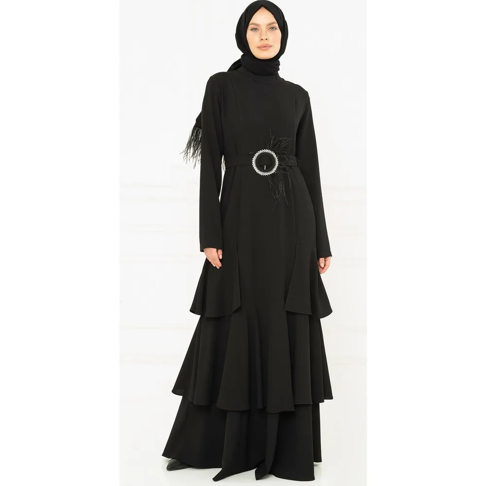 

Красное вечернее платье-хиджаб с маховиком Dorlie 3 M5129