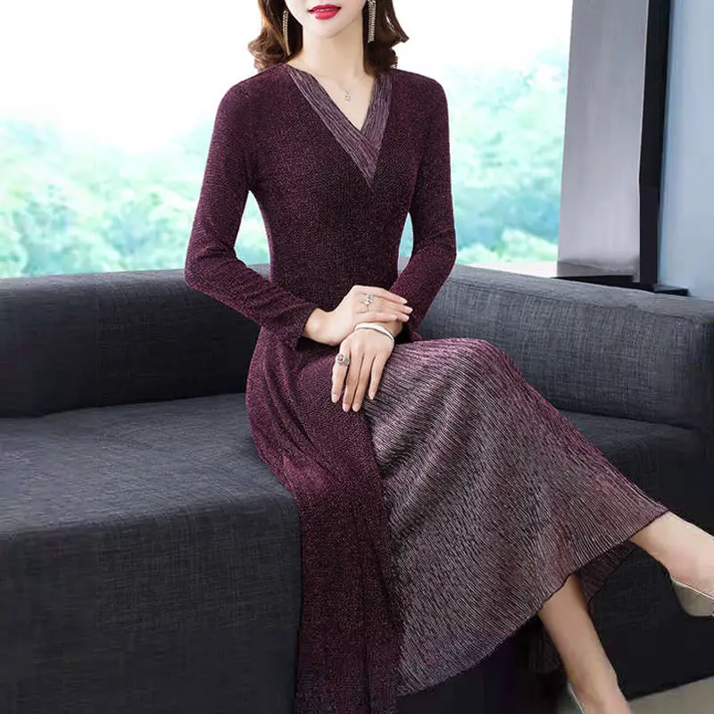 Высококачественное приталенное платье из двух частей с имитацией новая осенняя