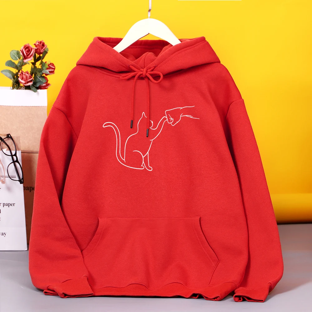 

Женская флисовая толстовка с капюшоном и принтом кошки