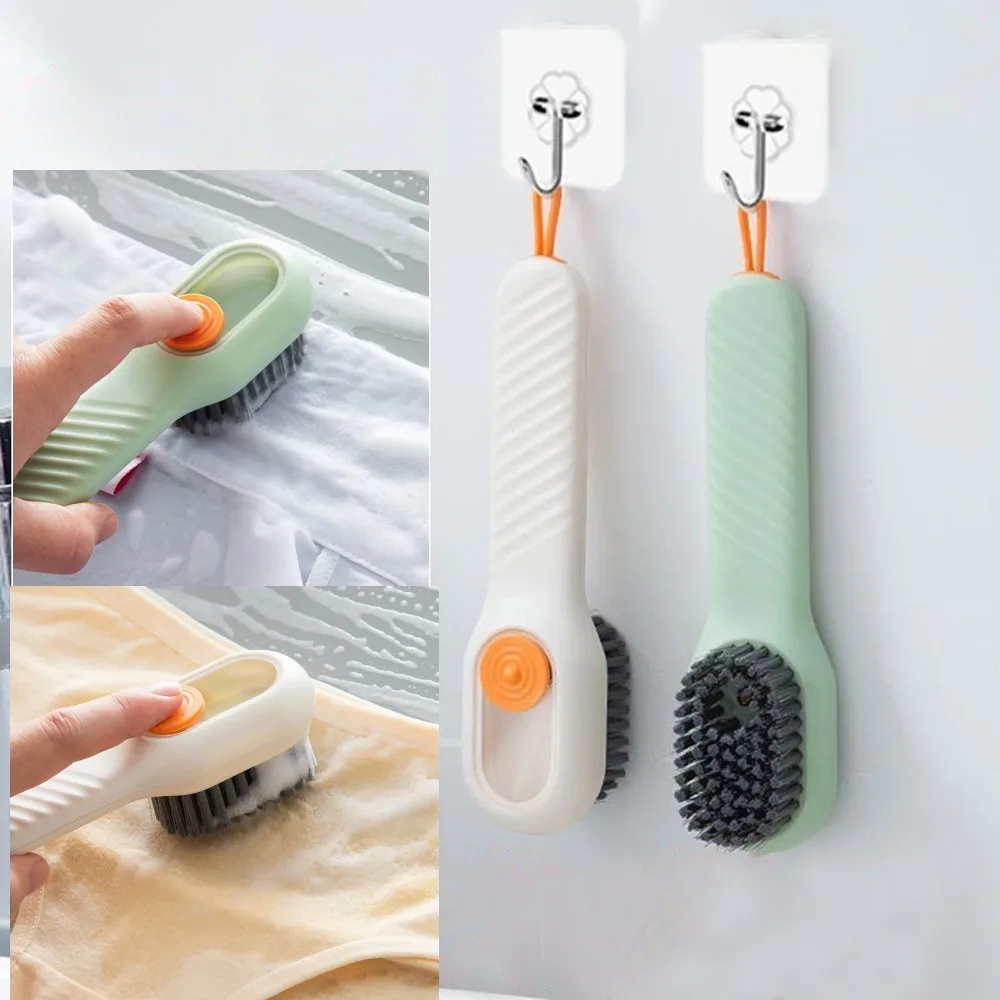 

Multifunctional Shoe Brushes With Soap Dispenser Long Handle Brush Cleaner For Clothes Shoes Household Laundry Cleaning Brush