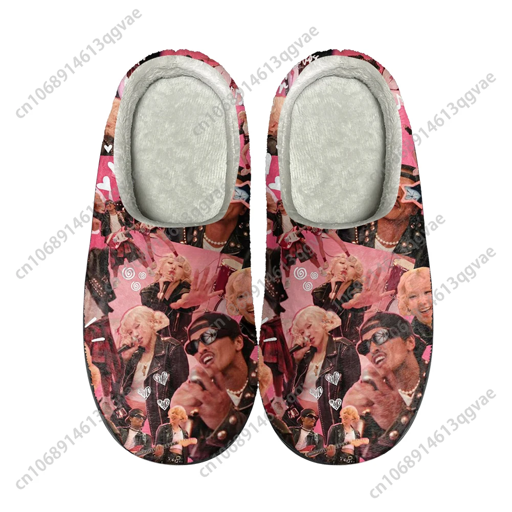 Розовая роза APT Bruno Mars 아catori Wee Домашние хлопковые тапочки Мужские женские