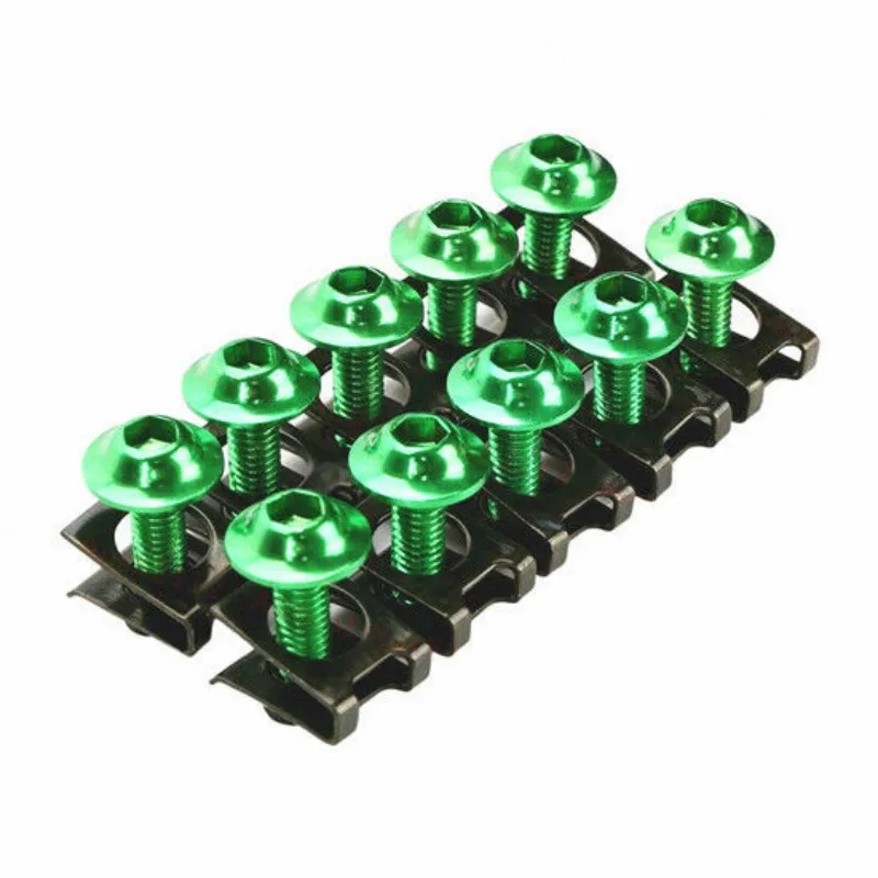 Зеленый 6 мм обтекатель Корпус Комплект рабочего болта винт Spire скорость крепления зажим гайка GSXR R1