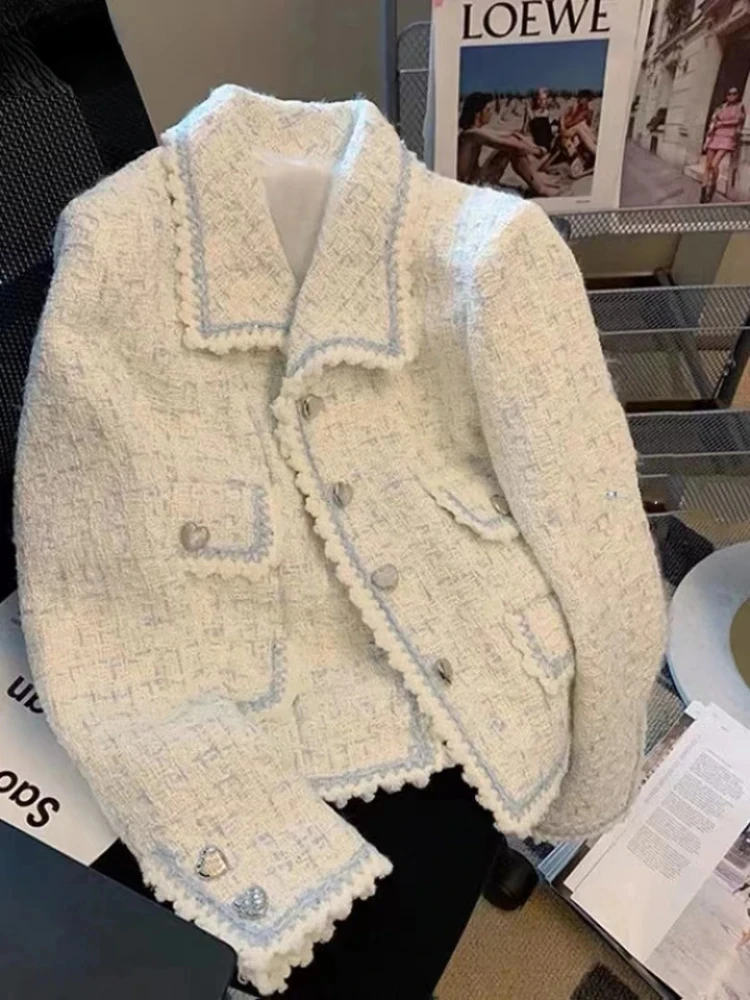 

2024 Autumn Winter Women's Clothing Sense of Design Fragrance Versatile TopsWomen Jacket French Tweed Small Suit Coat